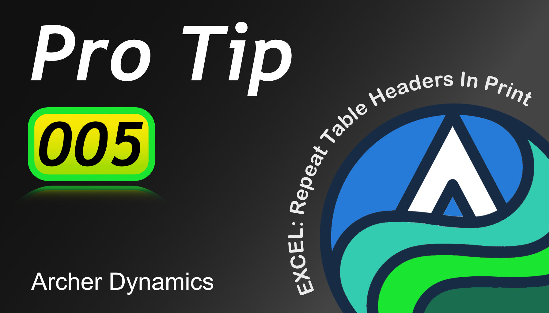 Excel: Repeat Table Headers In Print
