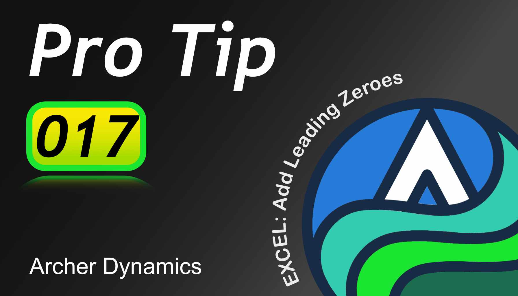 Excel: Add Leading Zeroes